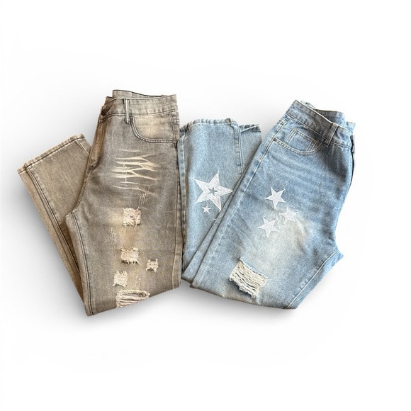 Other - Ripped Jeans with Star Accents
